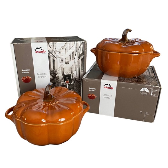 Staub Other - Staub Pumpkin Cocotte  12.8 cm 5" Cinnamon Color Set of 2 New In Box 40511-555